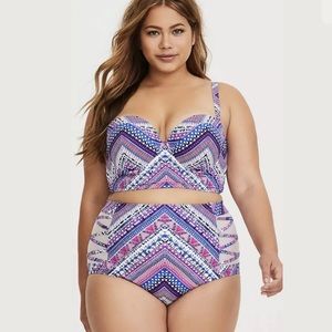 NEW TORRID Purple White Bikini Top Size 5X Plus
